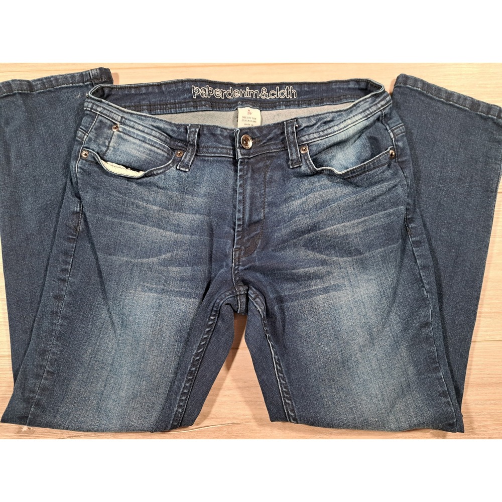 Paper denim & cloth Womens Size 8 29 Dark Wash‎ Straight Leg Flap Pocket Jeans